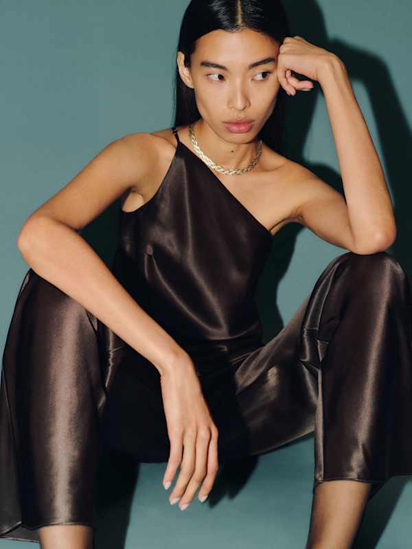 Samantha Silk Two Piece - Black Pearl